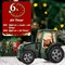 Christmas Snow Globe, Green Tractor Snow Globe, 6H Timer, Battery & USB Powered Lighted Musical Christmas Lantern, Spinning and Swirling Glitter Christmas Decorations Gifts for Old Man, Father